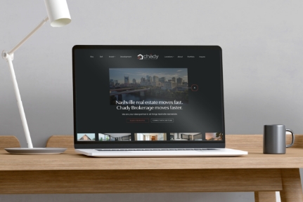 Website showing on laptop computer in Nashville.